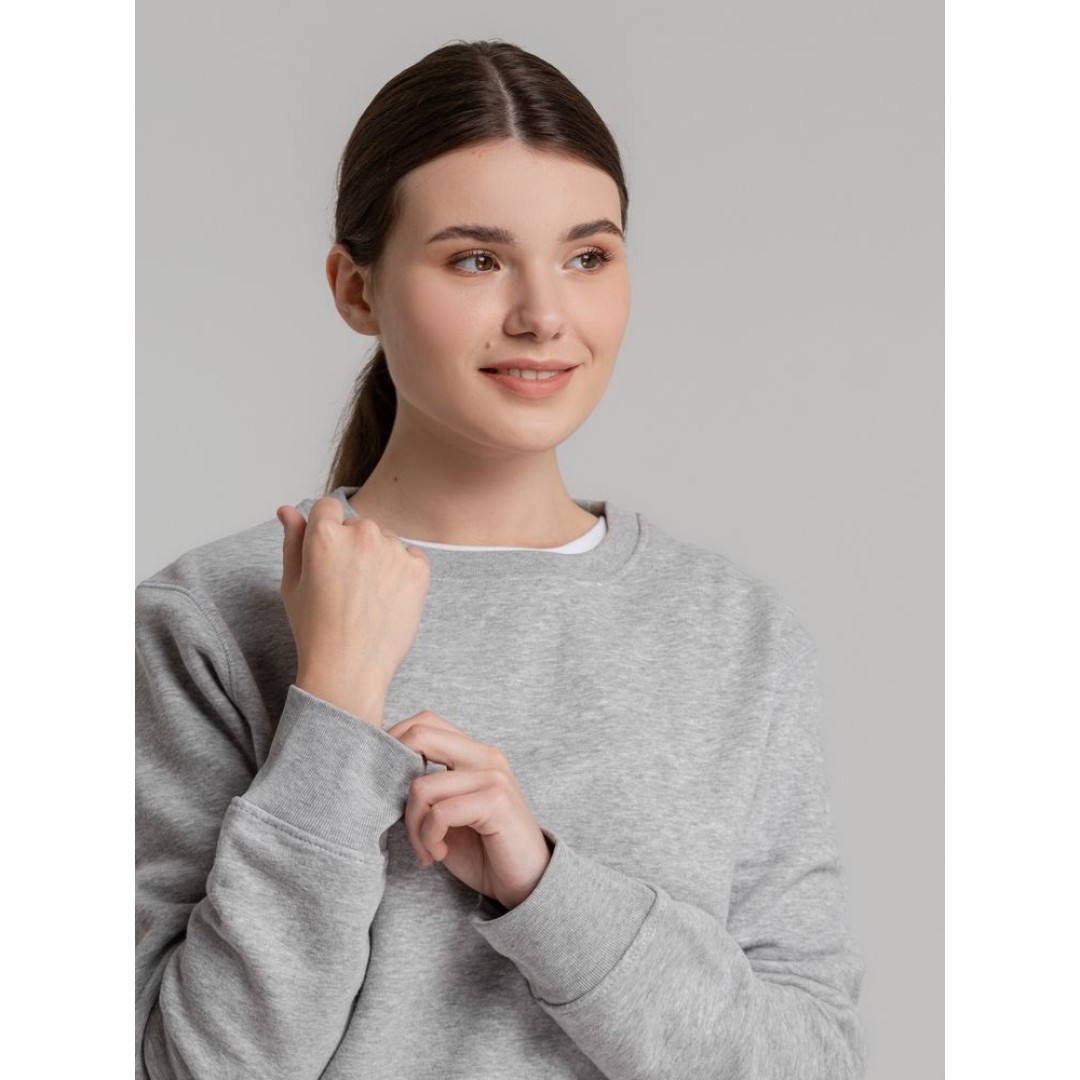 Свитшот унисекс King, серый меланж, S