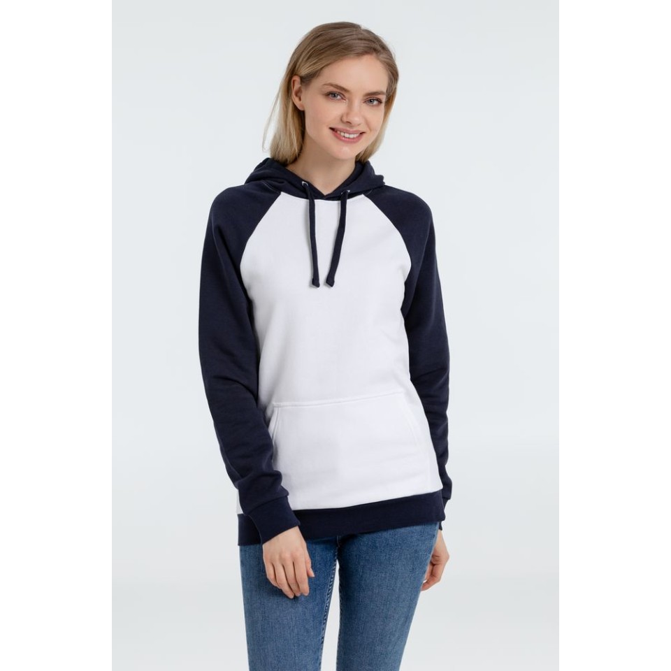 Толстовка унисекс Seattle белая с темно-синим, S