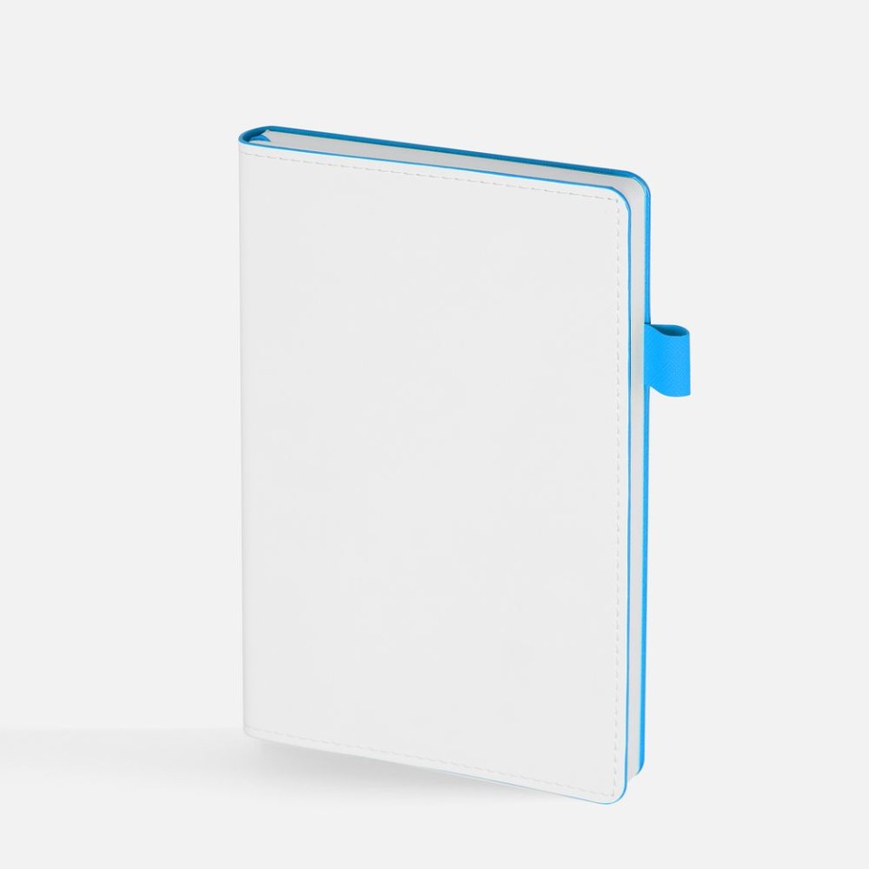 Ежедневник White Shall, недатированный, бело-голубой