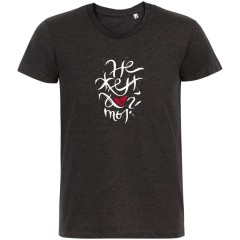 Футболка «Нежен», черный меланж, S