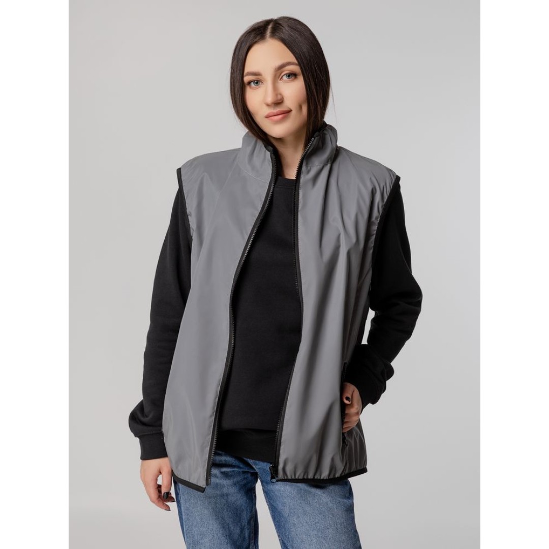 Жилет двусторонний Manifest из светоотражающей ткани, серый, размер XS/S