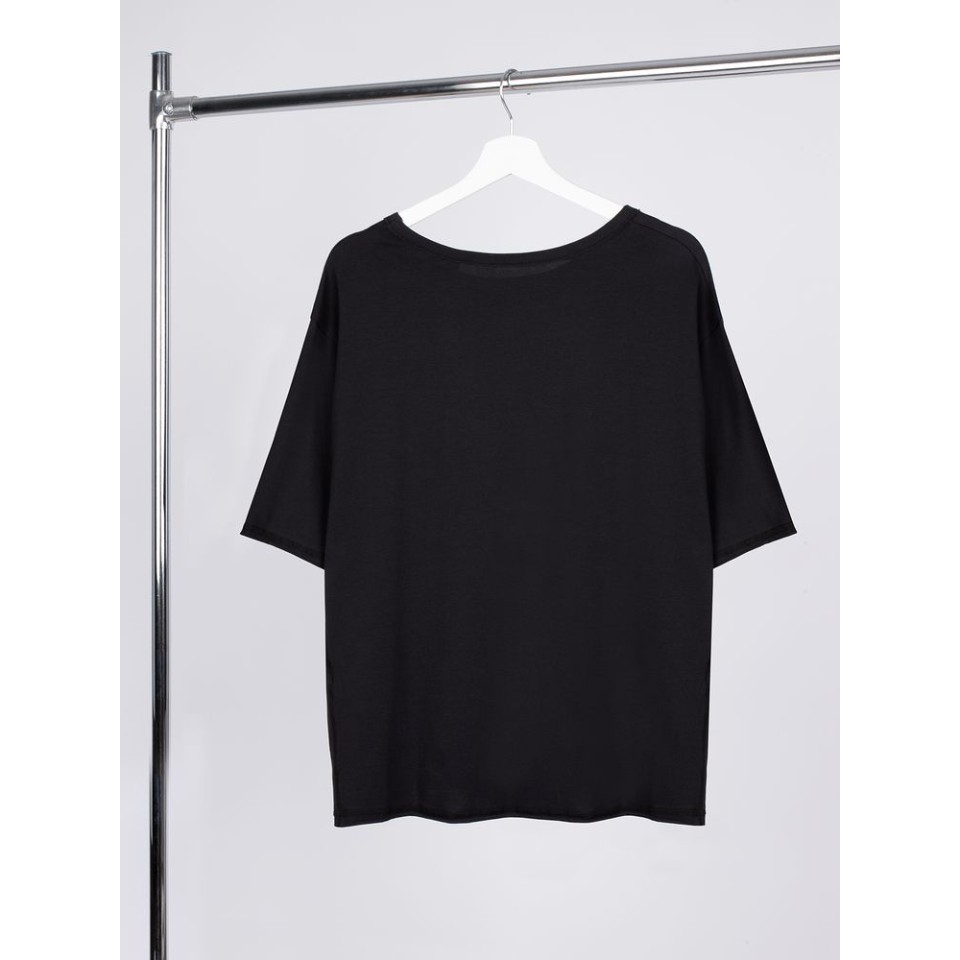 Футболка оверсайз унисекс Vozduh, черная, размер XS/S