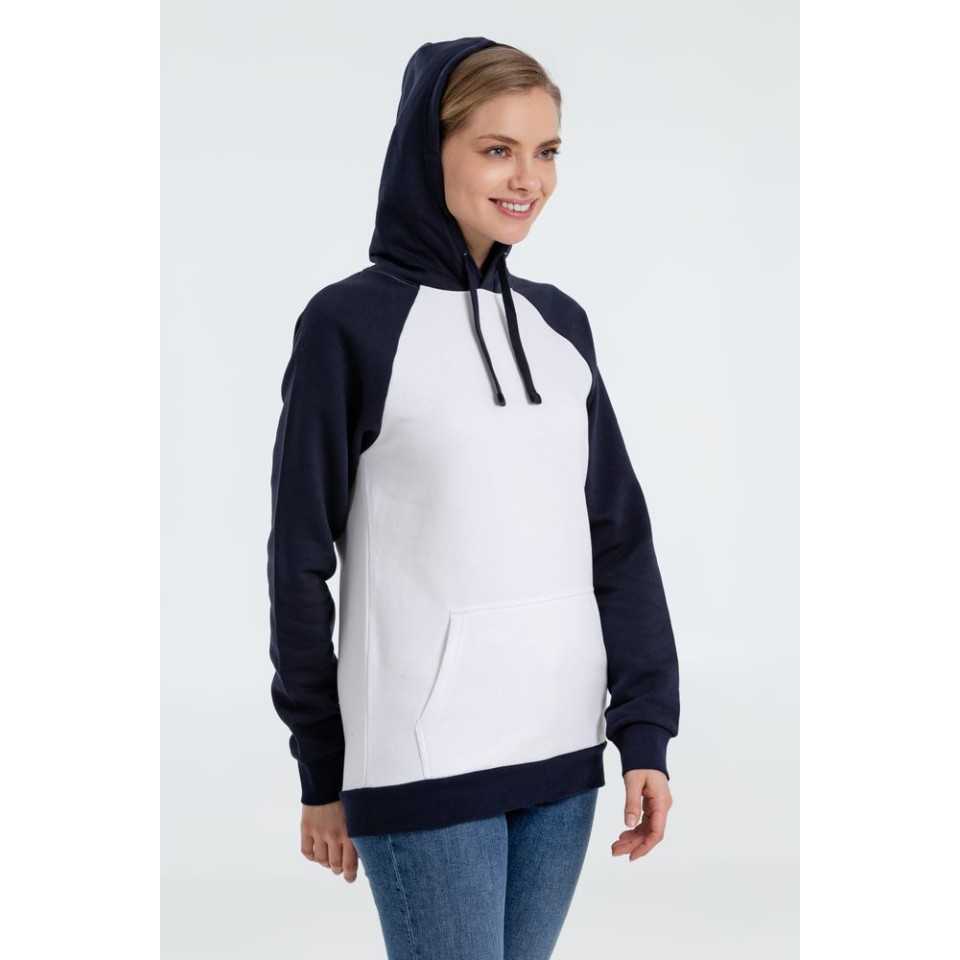 Толстовка унисекс Seattle белая с темно-синим, S