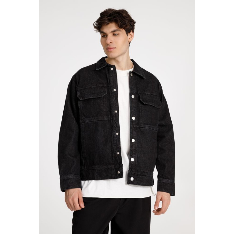 Куртка джинсовая O2, черная, размер XS/S