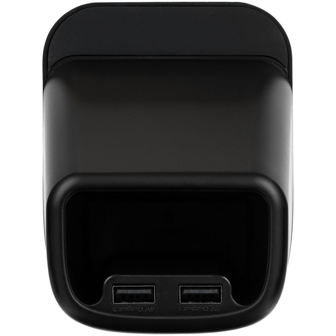 Настольный органайзер с зарядкой, лампой, вентилятором и подсветкой логотипа powerTower, черный