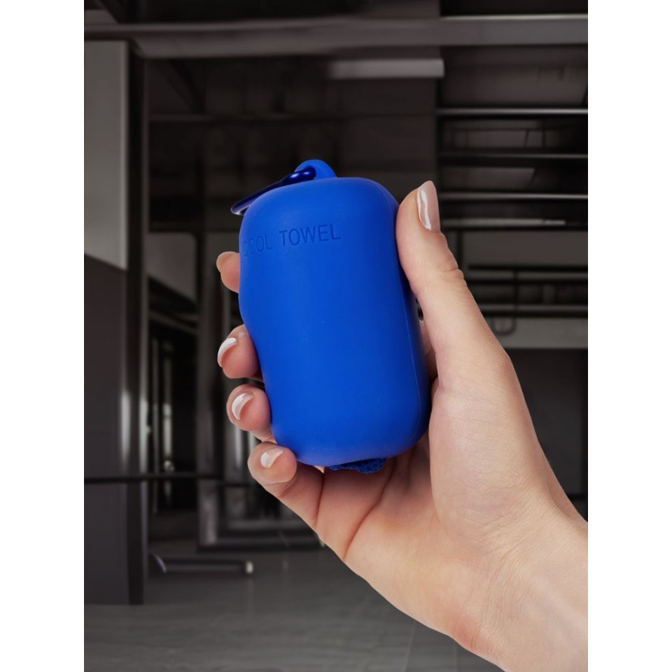 Охлаждающее полотенце Narvik в силиконовом чехле, синее