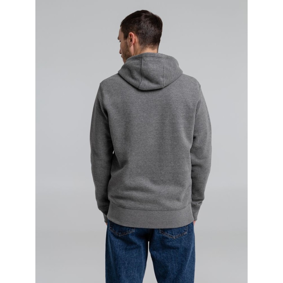 Толстовка на молнии с капюшоном унисекс King, темно-серый меланж