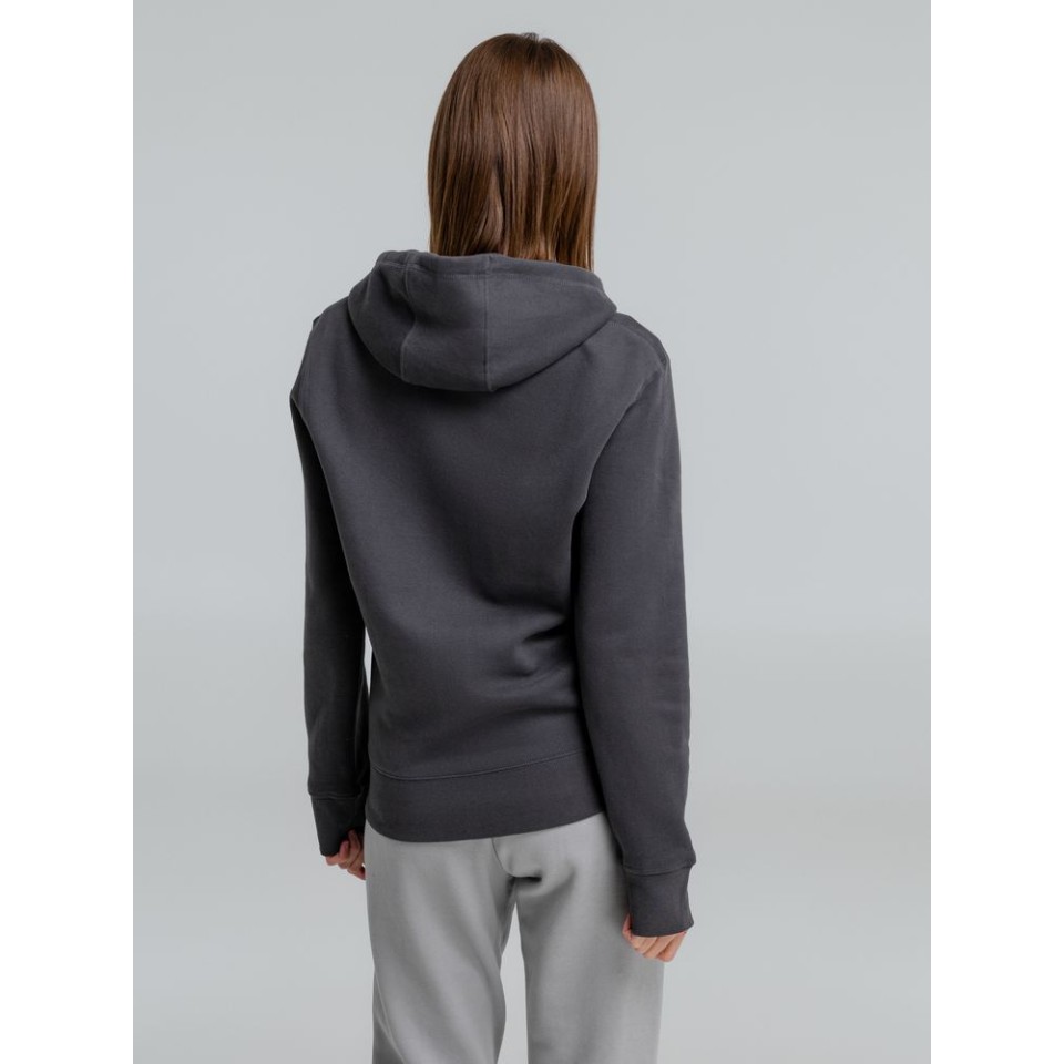 Толстовка на молнии с капюшоном унисекс King, темно-серая