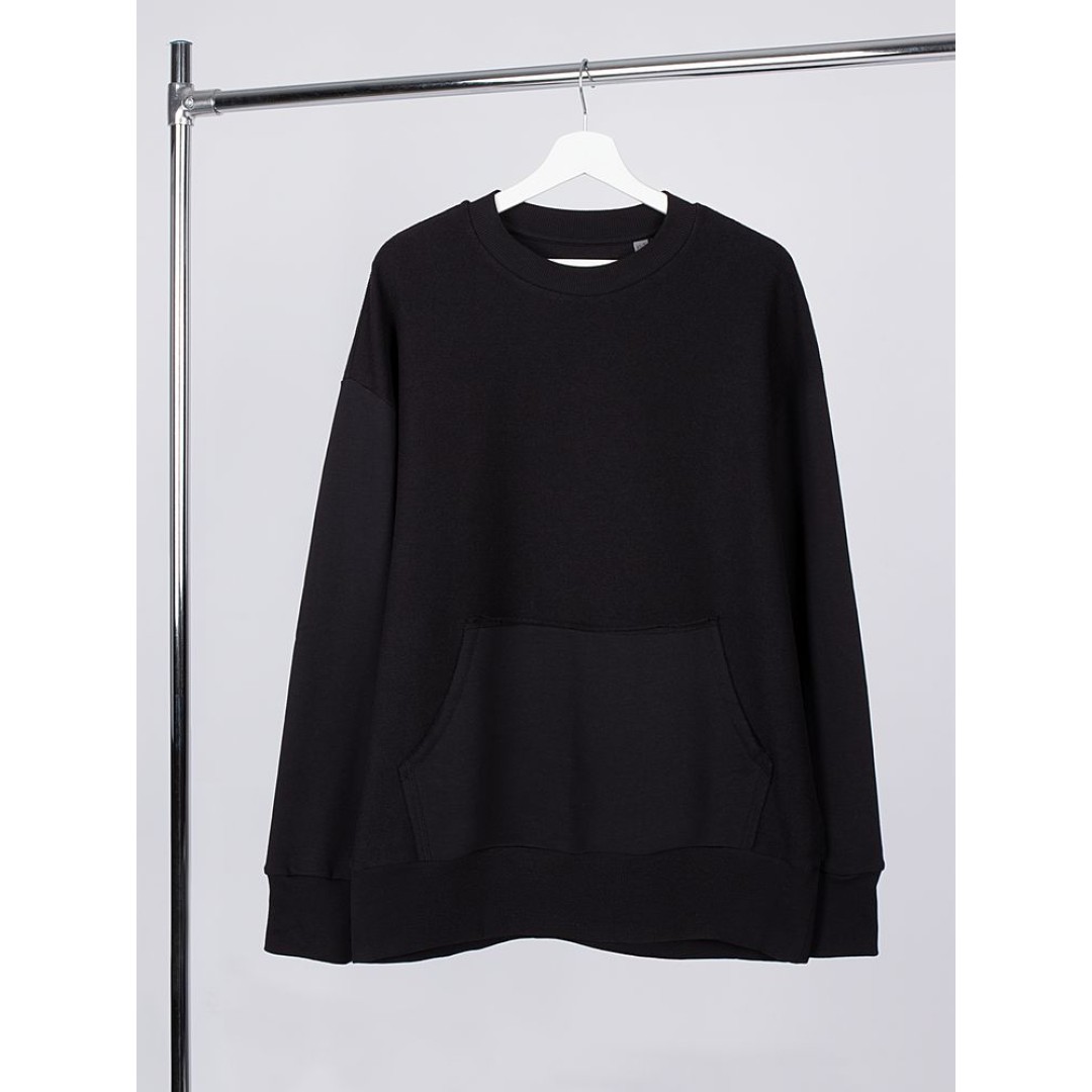 Свитшот оверсайз унисекс Vozduh, черный, размер XS/S