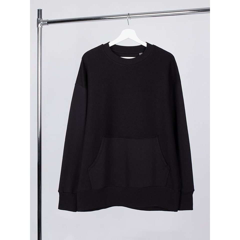 Свитшот оверсайз унисекс Vozduh, черный, размер XS/S