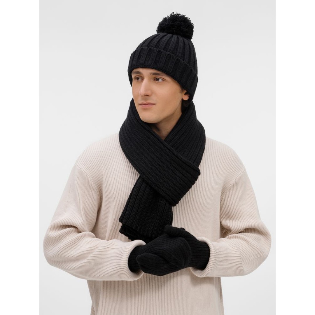 Варежки HappyGo, черные, размер S/M