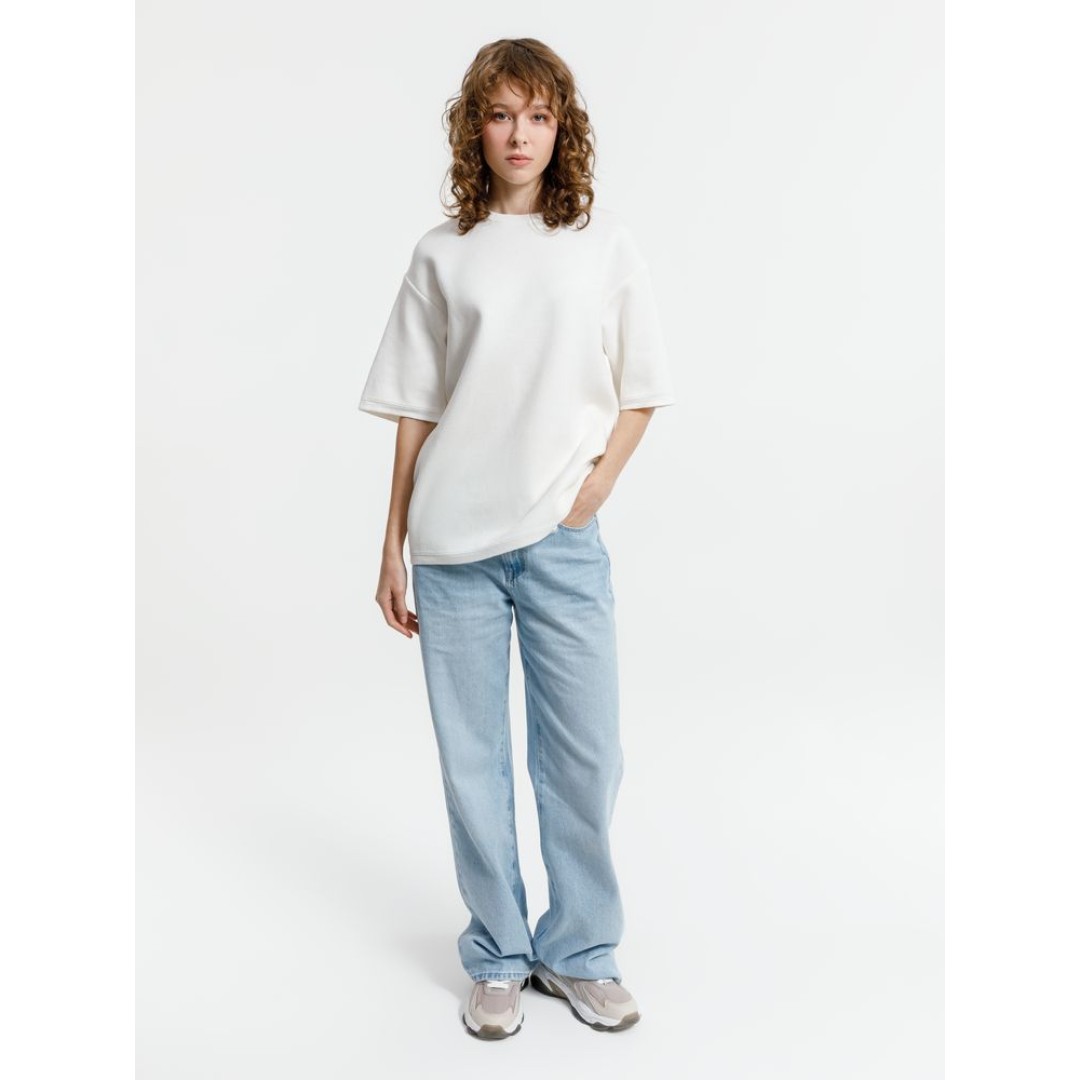 Джемпер с коротким рукавом Siluetti Volumica, молочно-белый, размер XS/S