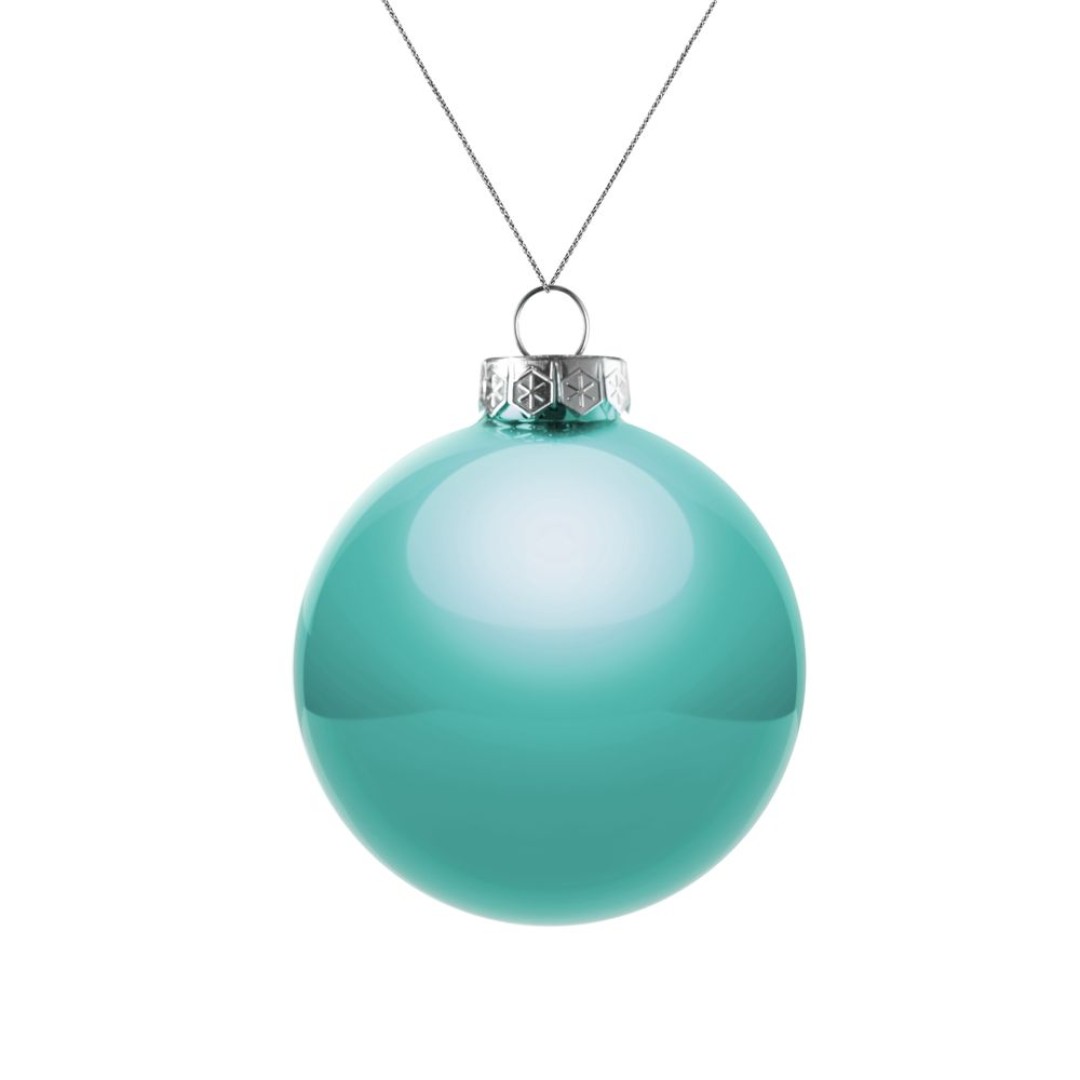 Елочный шар Finery Gloss, 8 см, глянцевый бирюзовый