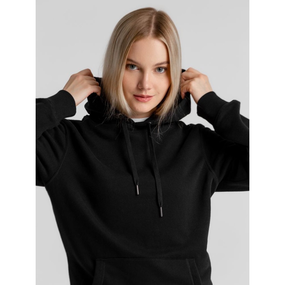 Толстовка с капюшоном унисекс King, черная, XXL