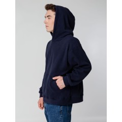 Худи флисовое унисекс Manakin, темно-синее, размер XS/S