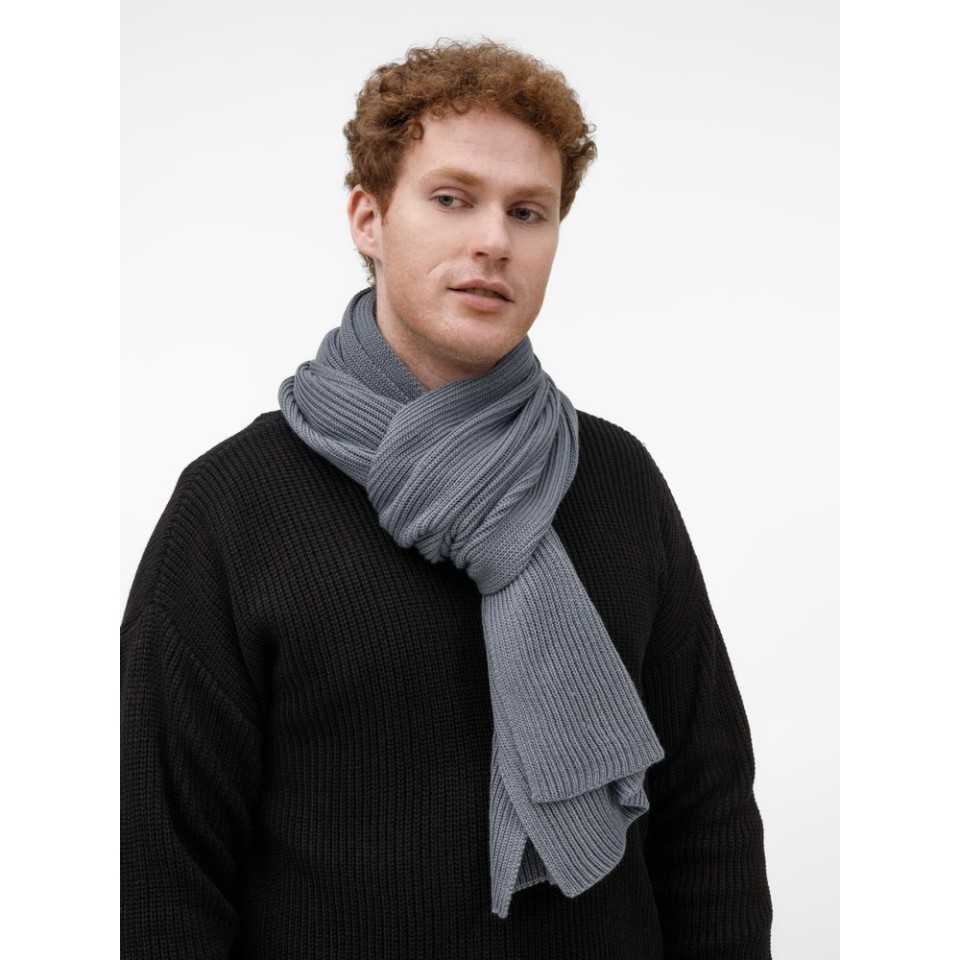 Шарф Nobilis Mono, серый (стальной)