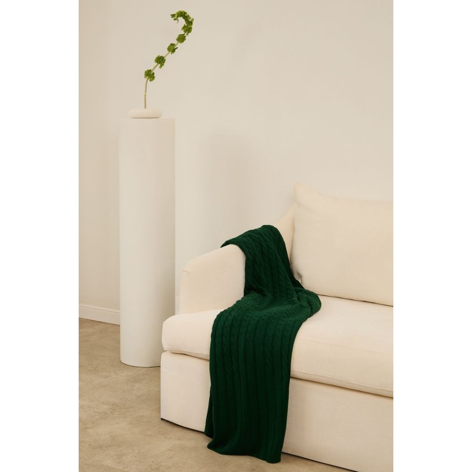 Плед Tressa, темно-зеленый