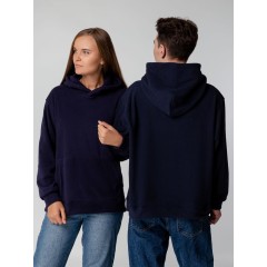 Худи флисовое унисекс Manakin, темно-синее, размер XS/S