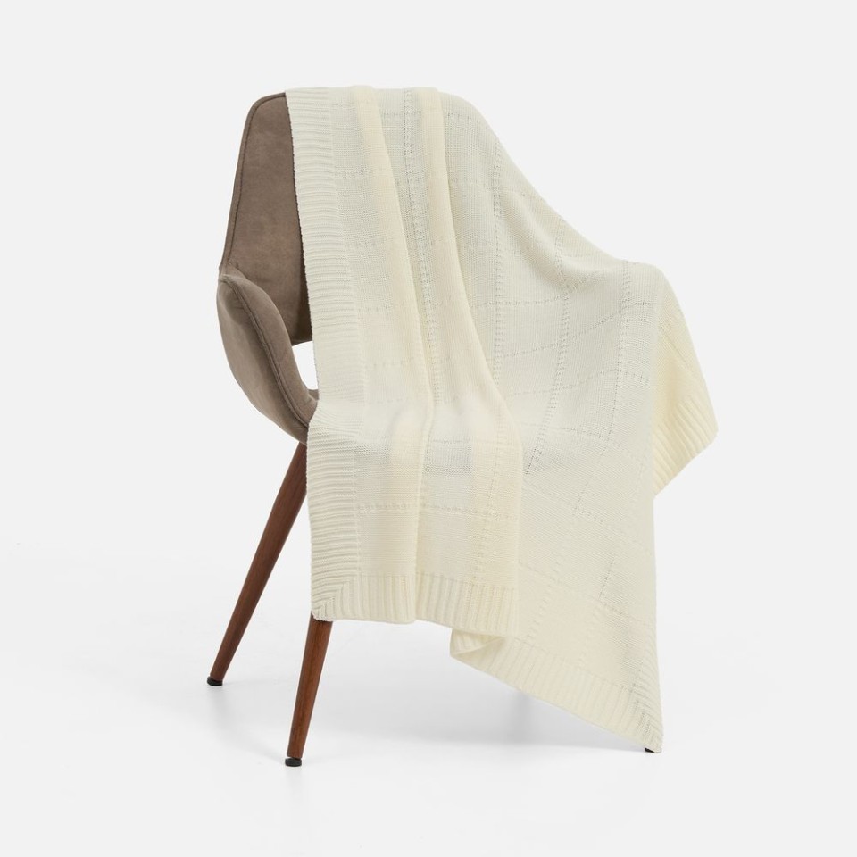 Плед Quadrisma, белый (молочный)