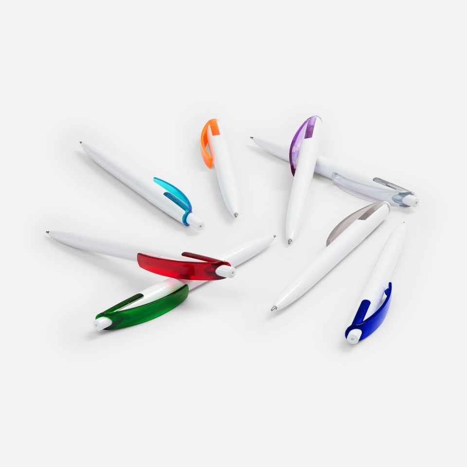 Ручка шариковая Bento, белая с фиолетовым