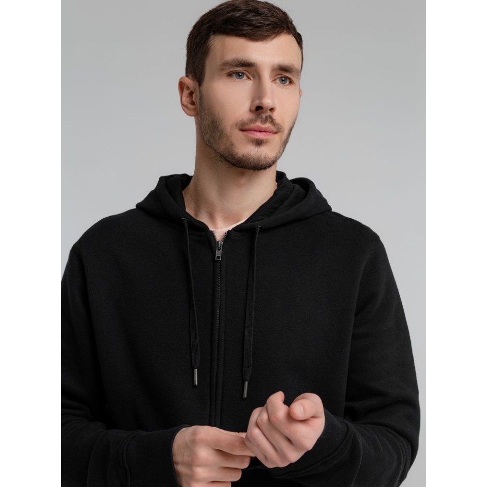 Толстовка на молнии с капюшоном унисекс King, черная
