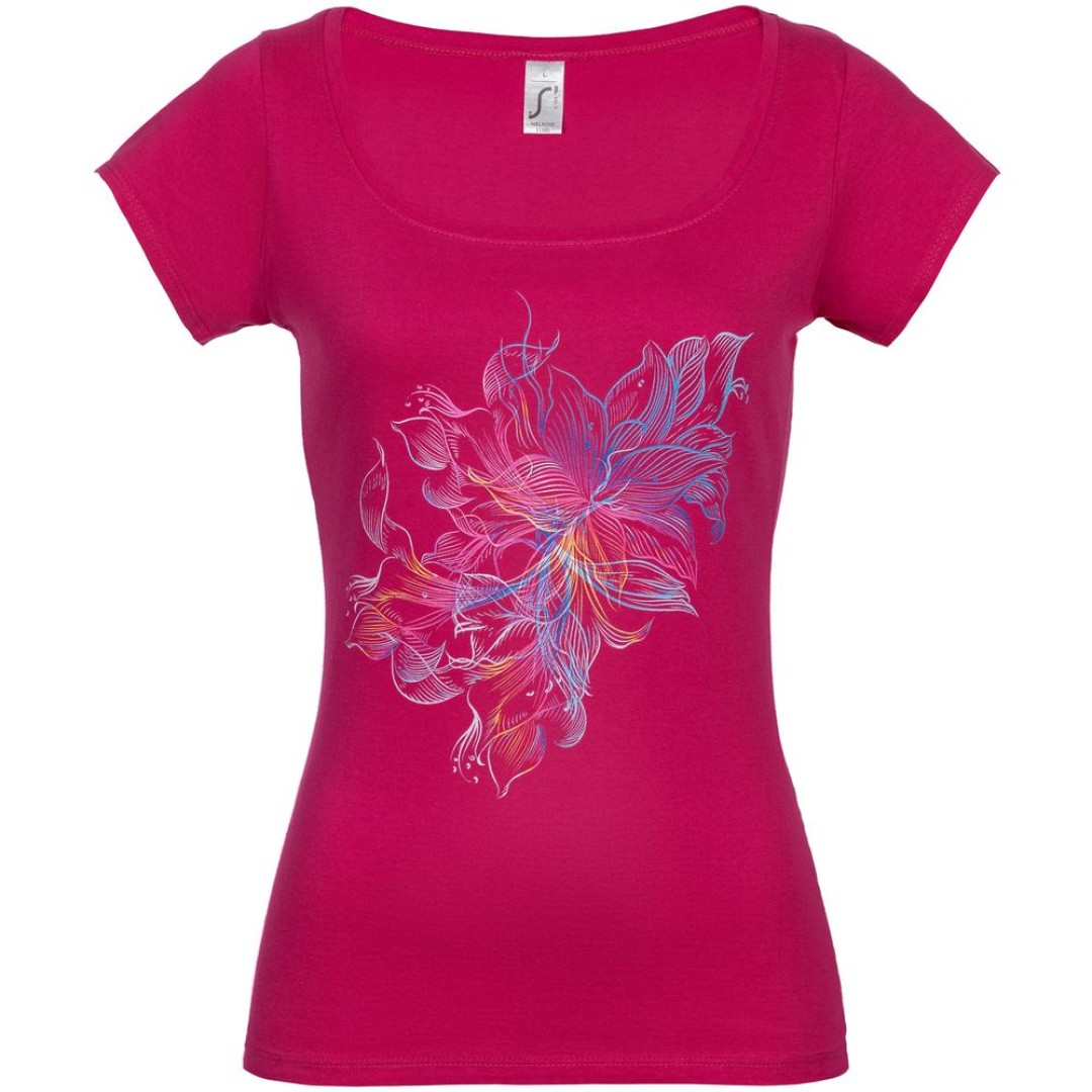 Футболка женская Vibrance, темно-розовая (фуксия), S