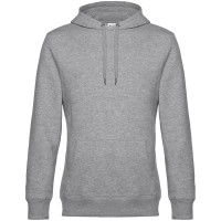 Толстовка с капюшоном унисекс King, серый меланж, S
