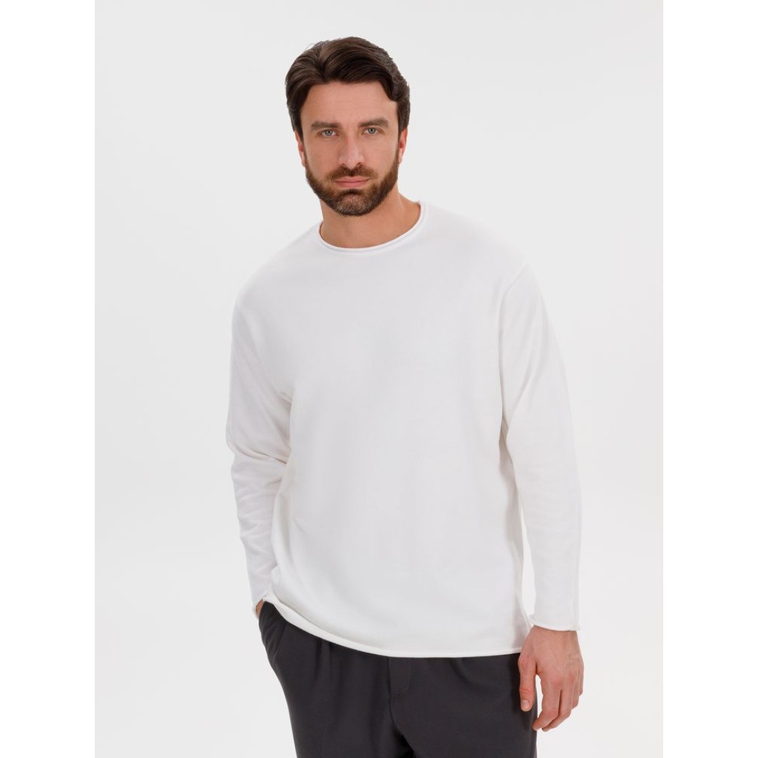 Лонгслив унисекс Siluetti Fuori, молочно-белый, размер S/M