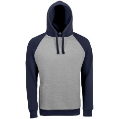 Толстовка унисекс Seattle серый меланж/темно-синий, S