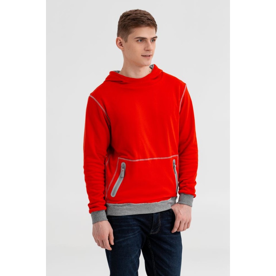 Толстовка Revers, серая с красным, XS