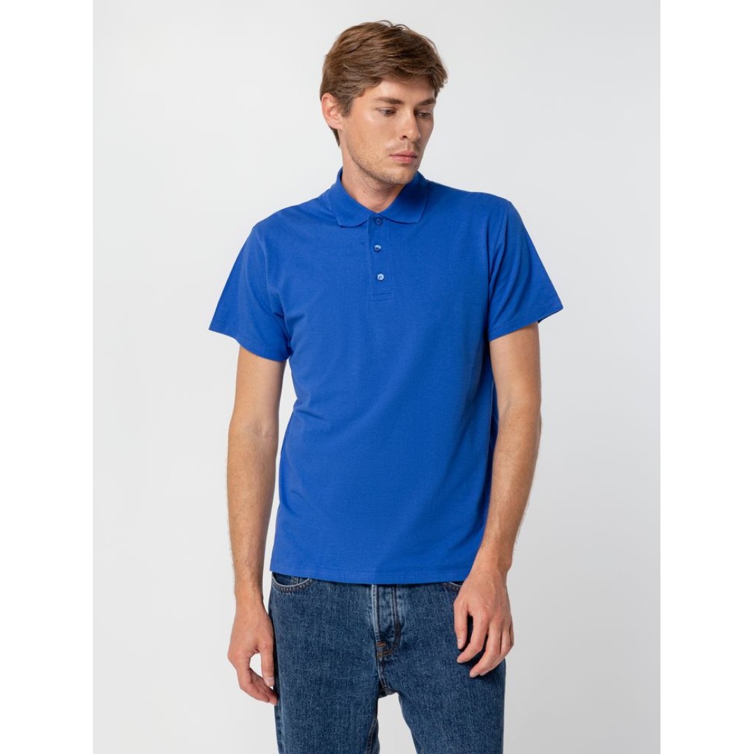 Рубашка поло мужская Summer 170 ярко-синяя (royal), L