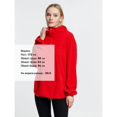 Анорак флисовый унисекс Fliska, красный, размер XS/S