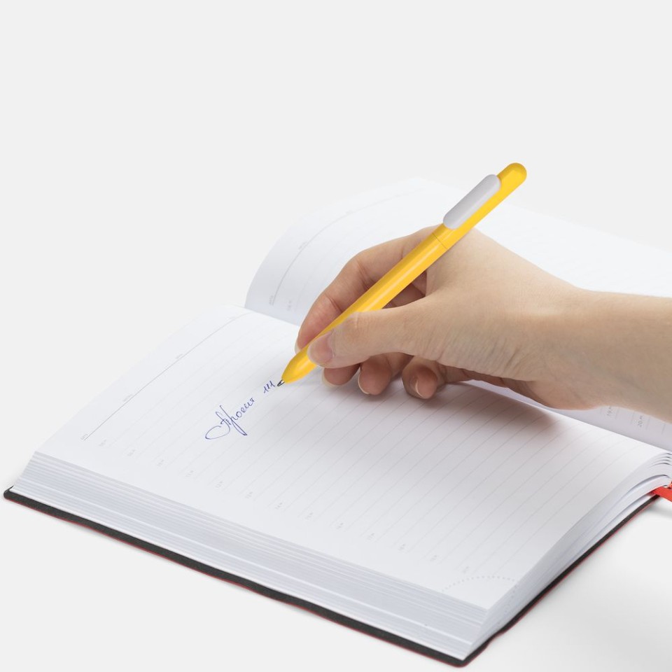 Ручка шариковая Swiper, желтая с белым