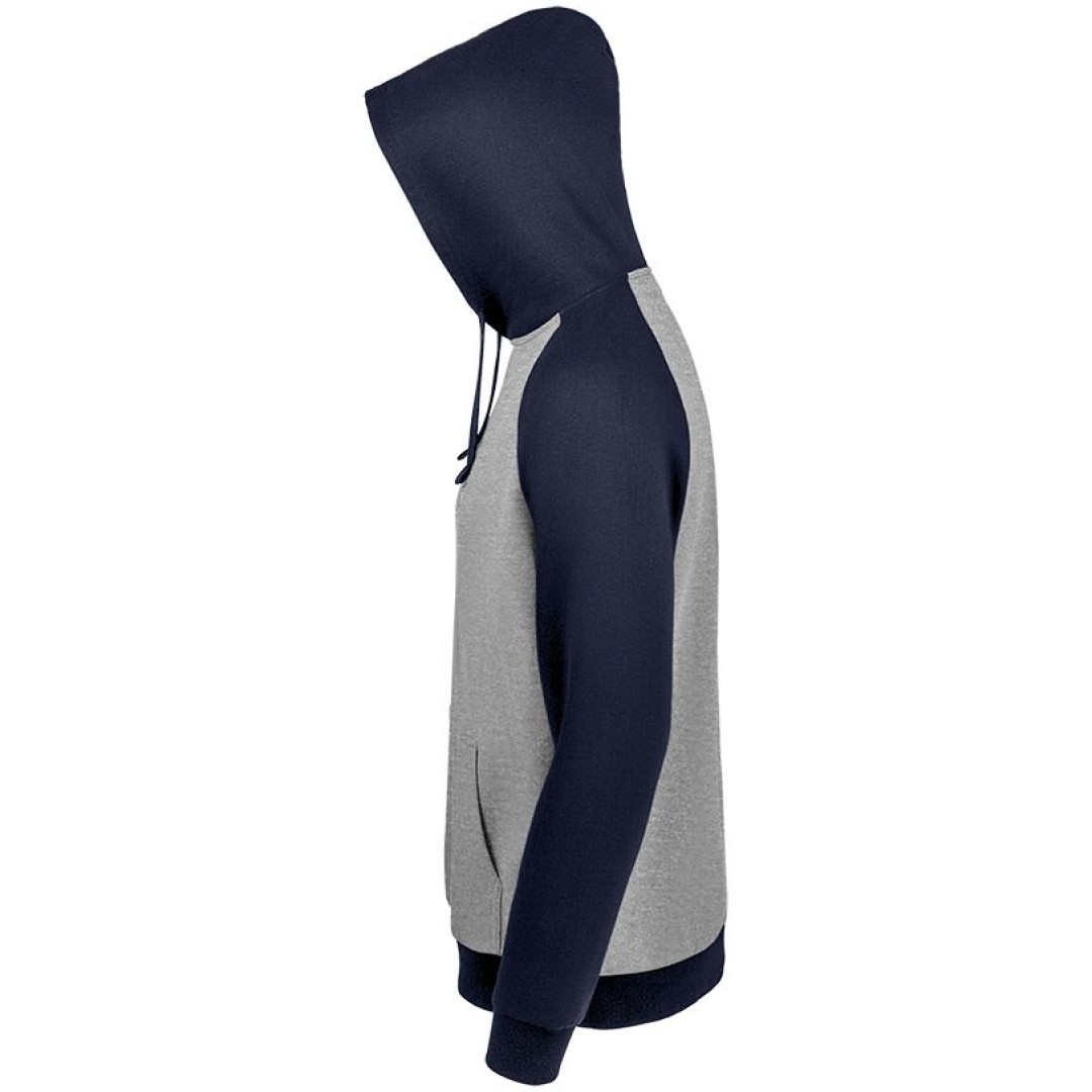 Толстовка унисекс Seattle серый меланж/темно-синий, 3XL