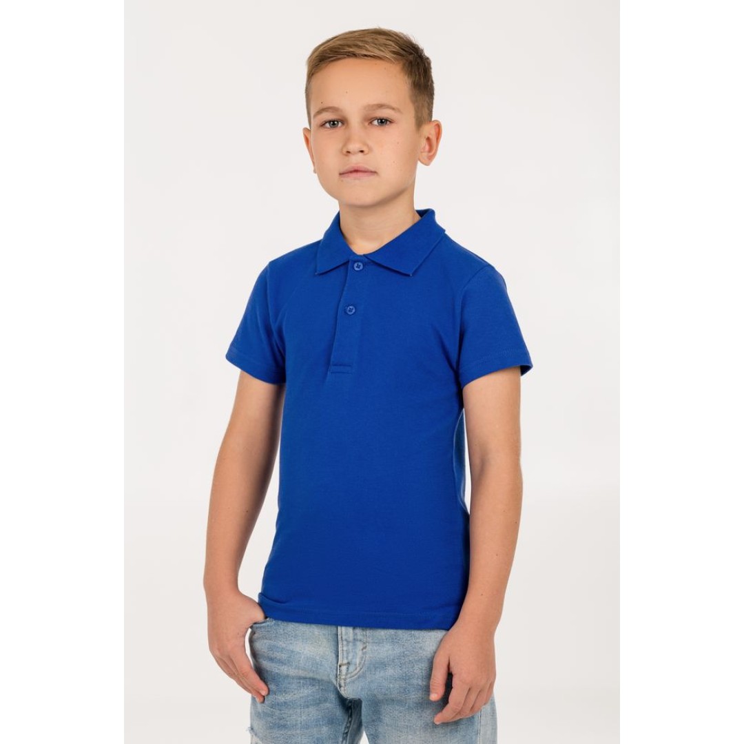 Рубашка поло детская Virma Kids, ярко-синяя, 6 лет
