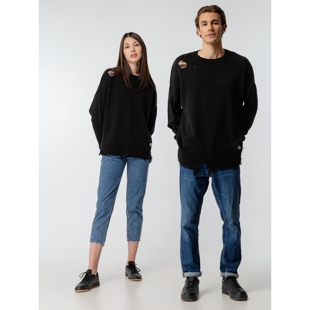 Джемпер оверсайз унисекс Grunge, черный, размер S/M