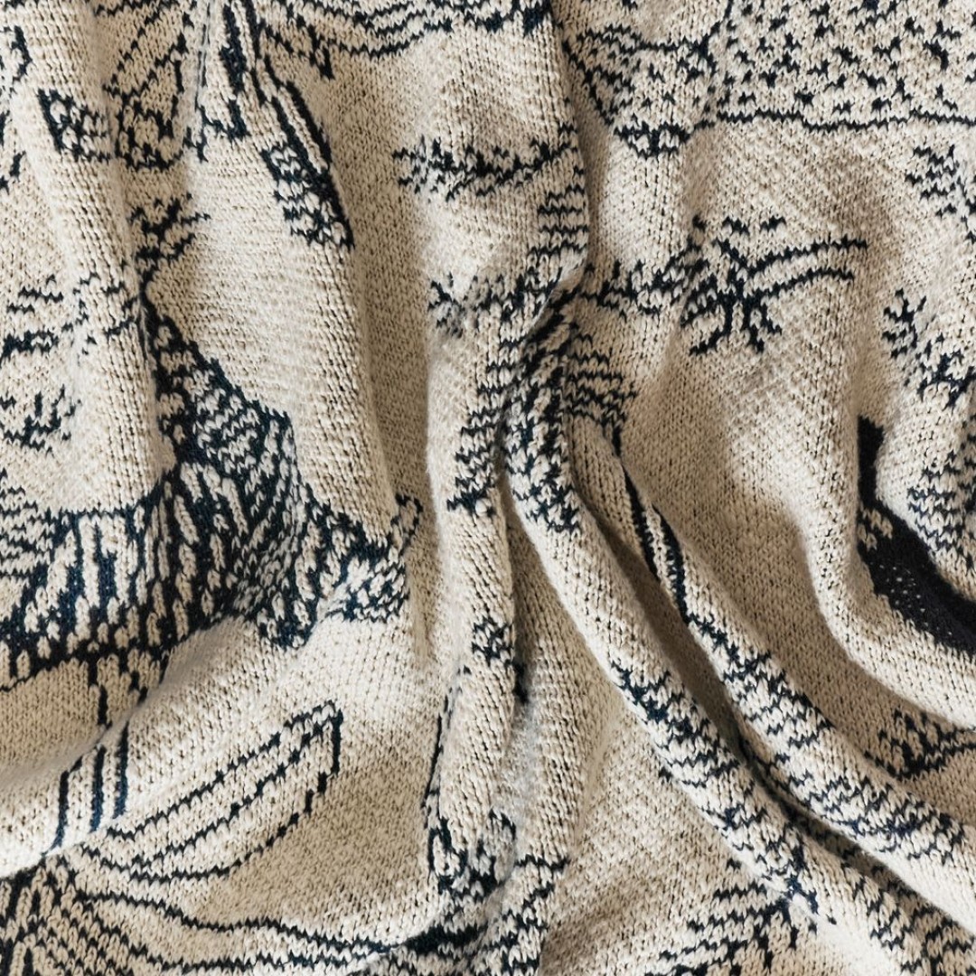 Плед Savanna, белый с синим