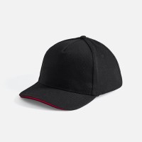 Бейсболка Long Beach, черная с красным