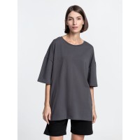 Футболка унисекс оверсайз Crosstown, темно-серая, размер XL