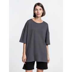 Футболка унисекс оверсайз Crosstown, темно-серая, размер L