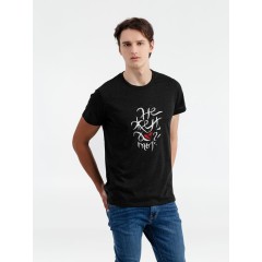 Футболка «Нежен», черный меланж, S