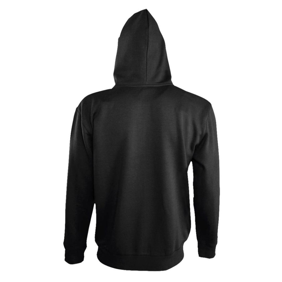 Толстовка мужская на молнии Soul men 290 с контрастным капюшоном черная, S