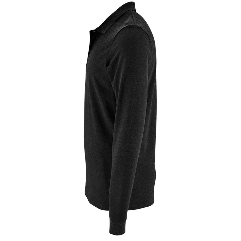 Рубашка поло мужская с длинным рукавом Perfect LSL Men черный меланж, 3XL