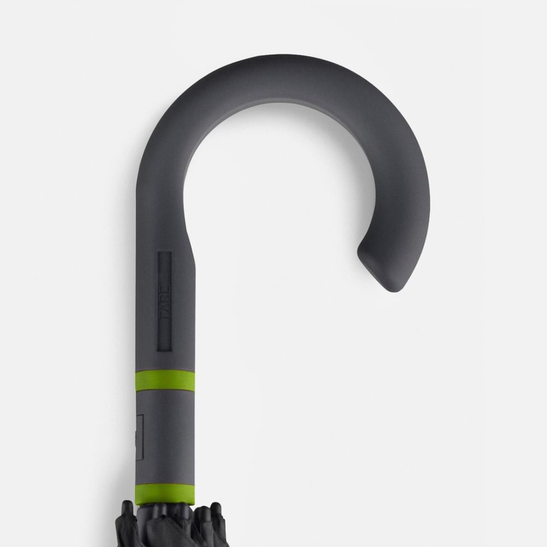 Зонт-трость с цветными спицами Color Style, зеленое яблоко, с серой ручкой