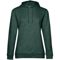 Толстовка с капюшоном женская Hoodie, темно-зеленый меланж, XS