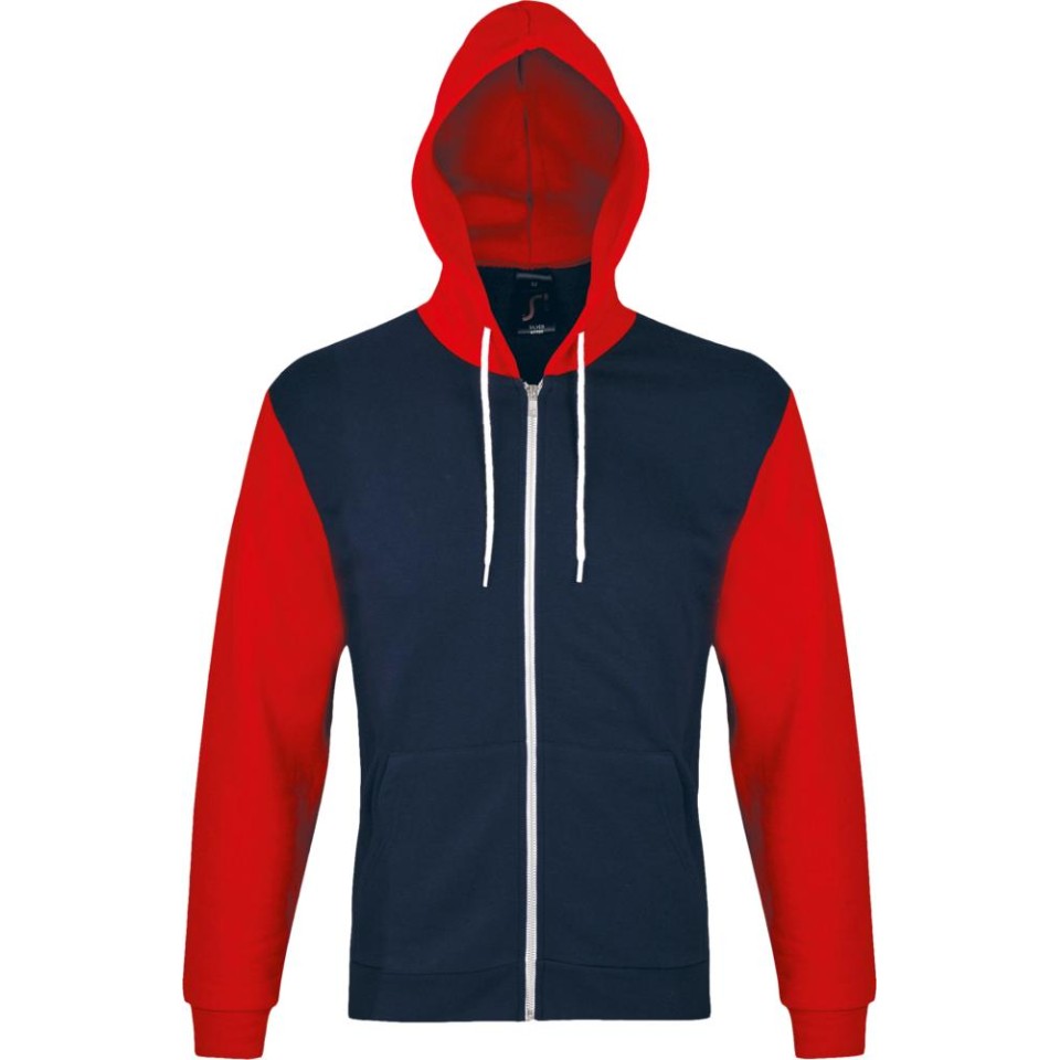 Толстовка на молнии Silver 280 темно-синяя с красным