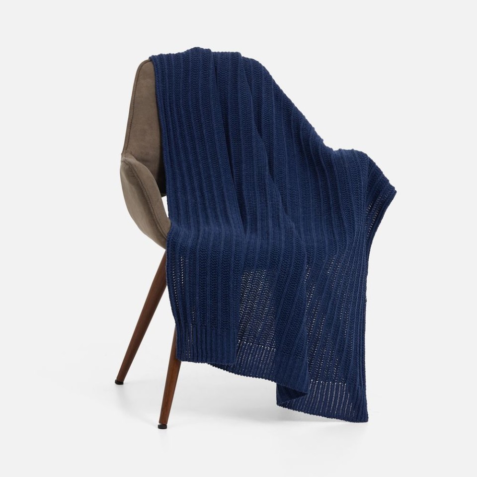 Плед Termoment, синий меланж