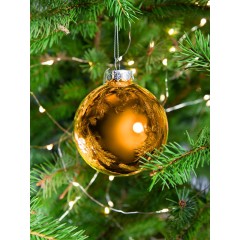 Елочный шар Finery Gloss, 8 см, глянцевый оранжевый