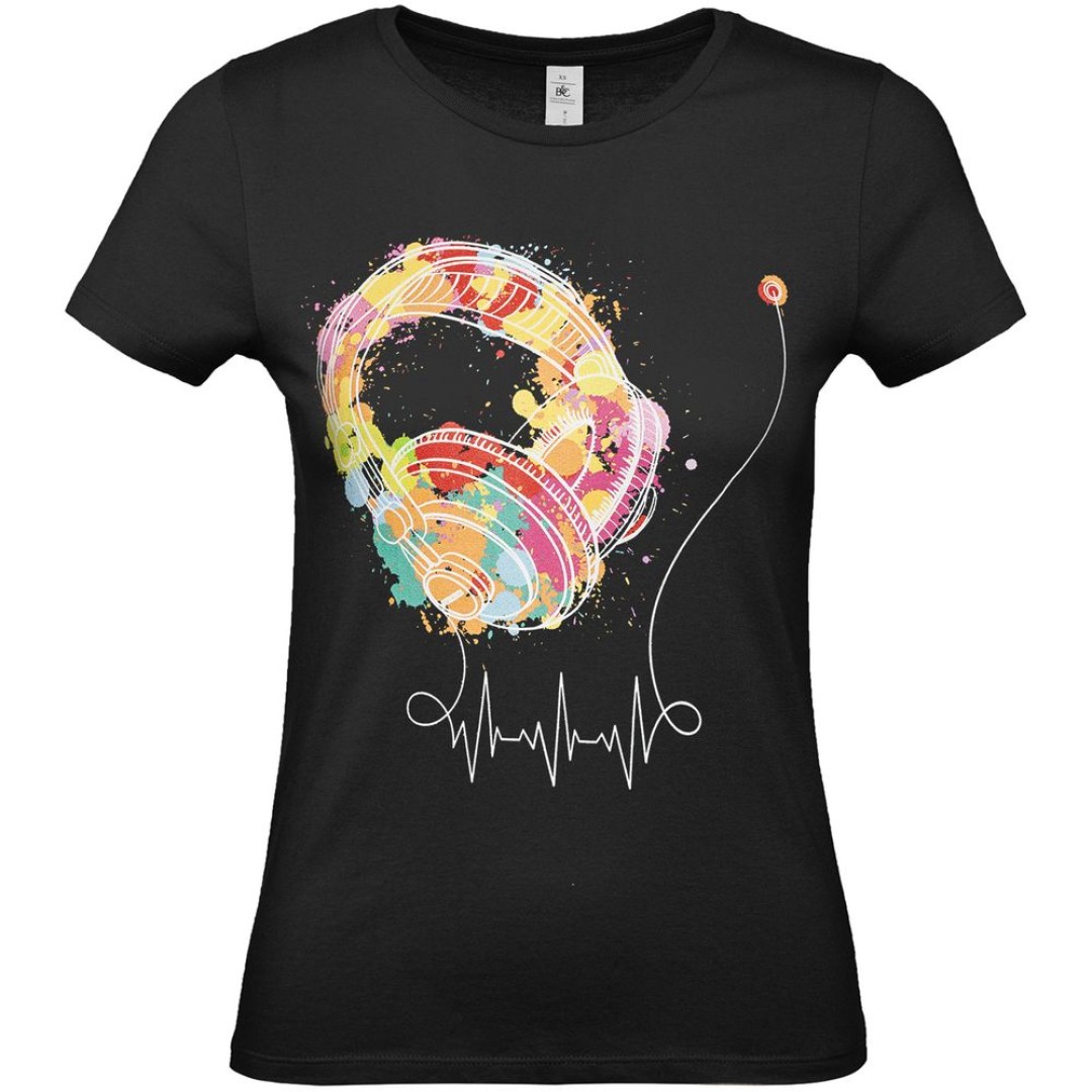 Футболка женская Feel The Beat, черная, S