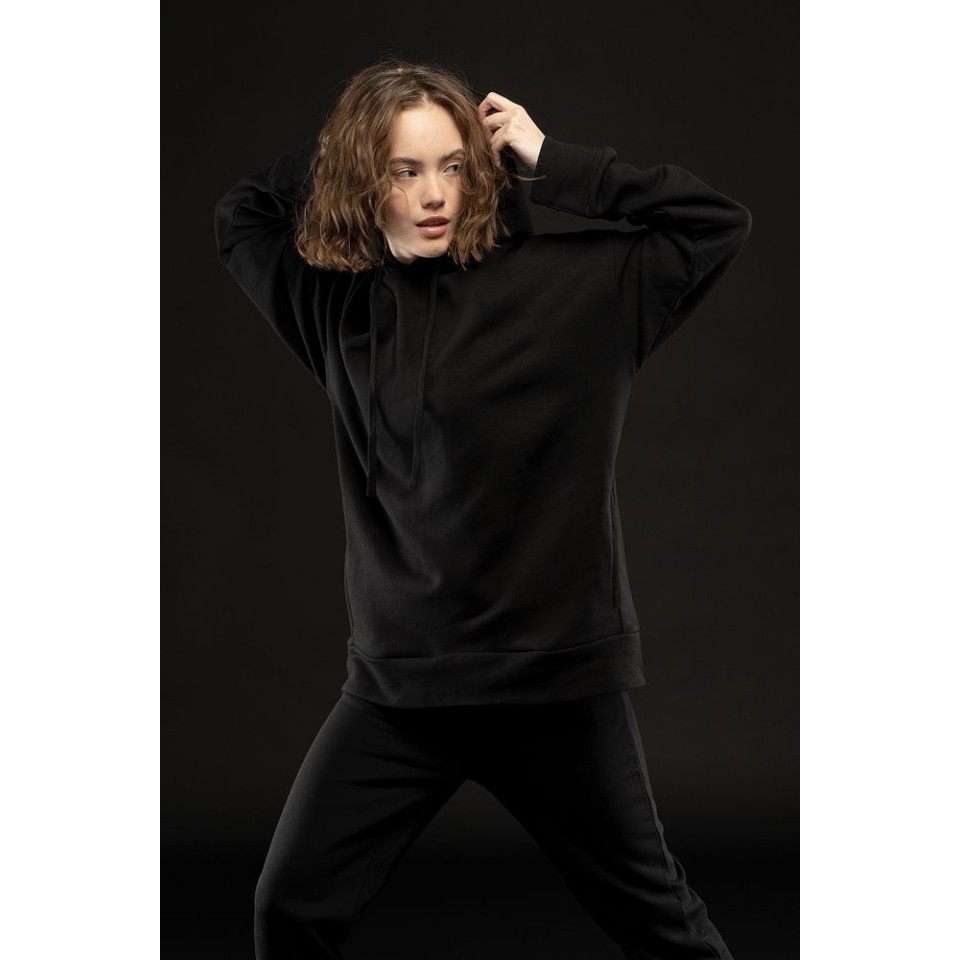 Худи унисекс H2, черное, размер XS/S